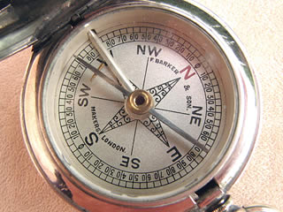 Close up view of compass  dial